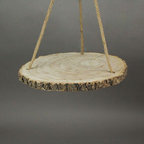 15.5 Inch Paulownia Wood Slab Hanging Tray Decorative Natural Bark Home Decor - Picture 2 of 3